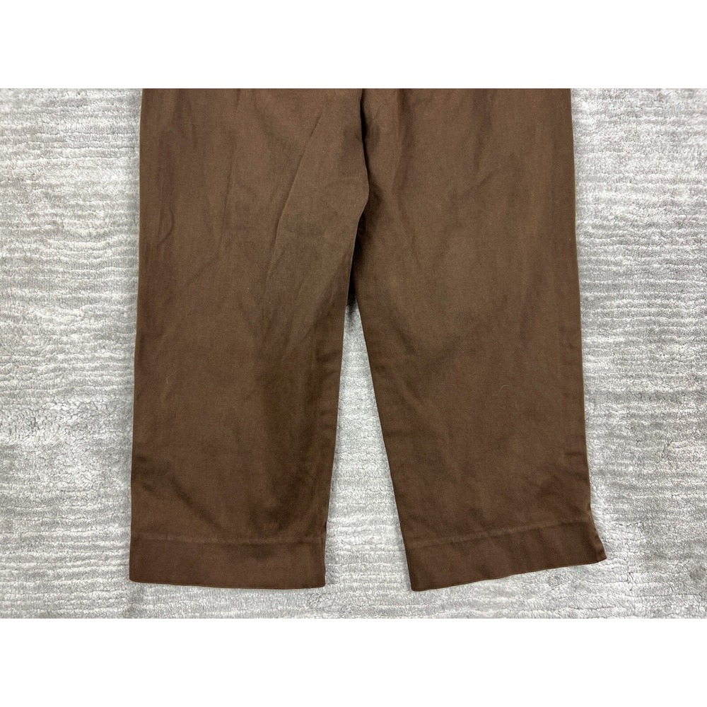 Jones Sport Capris Womens 12 Brown Stretch Cropped Pants High Rise Straight Leg - Picture 9 of 10